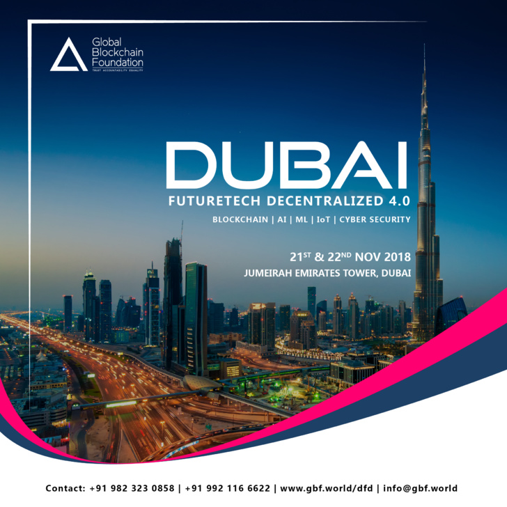 The Global Blockchain Foundation Welcomes you for the Dubai Future-Tech Decentralized 4.0 on the 21th & 22th of November
