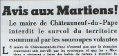 L'Aurore du 28 octobre 1954 relatant l'arrêté du maire de Châteauneuf-du-Pape