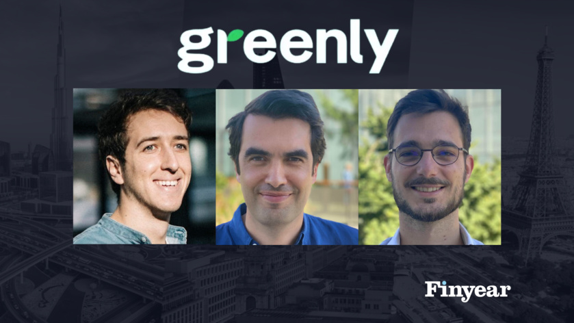 Les trois co-fondateurs de Greenly :  Arnaud Delubac, Alexis Normand, Matthieu Vegreville