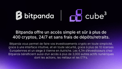 Bitpanda participera à la saison 2 de CUBE3 à Angers